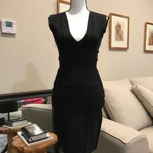 Herve Leger Black Cap-Sleeve Top/Pencil Skirt Set